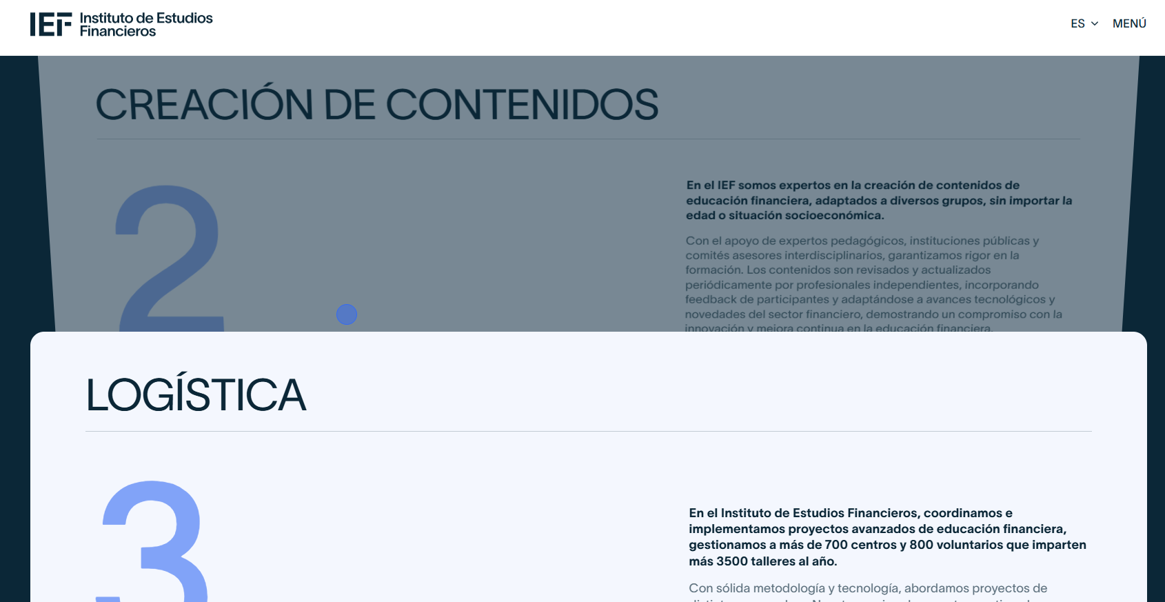 Un ejemplo de Parallax que hicimos para el IEF Instituto de Estudios Financieros.